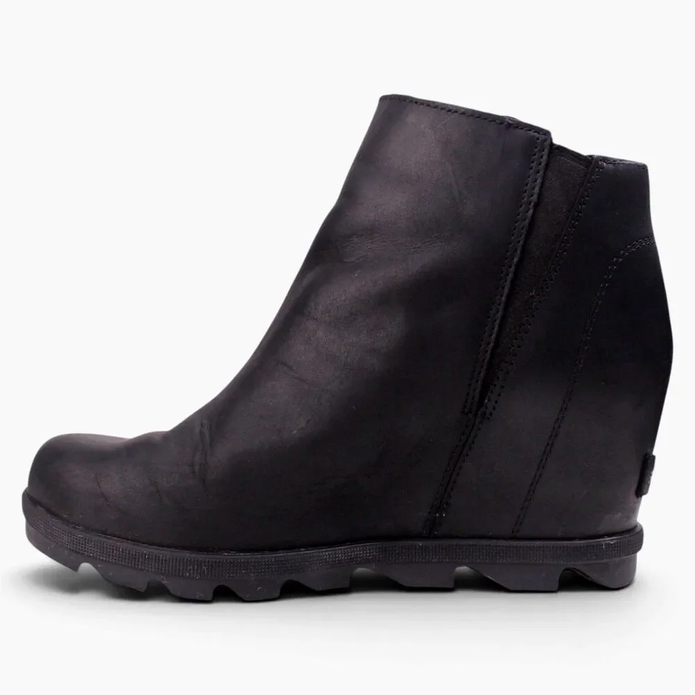 Sorel Joan of Arctic Wedge II Zip Boots Women 9 Black Leather